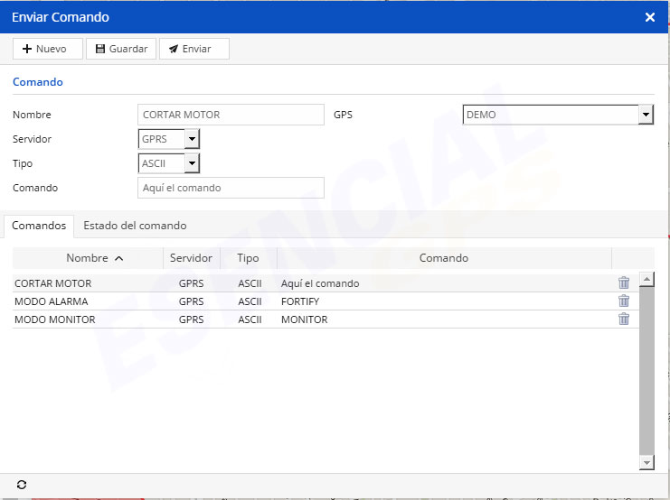 COMANDOS Esencial GPS